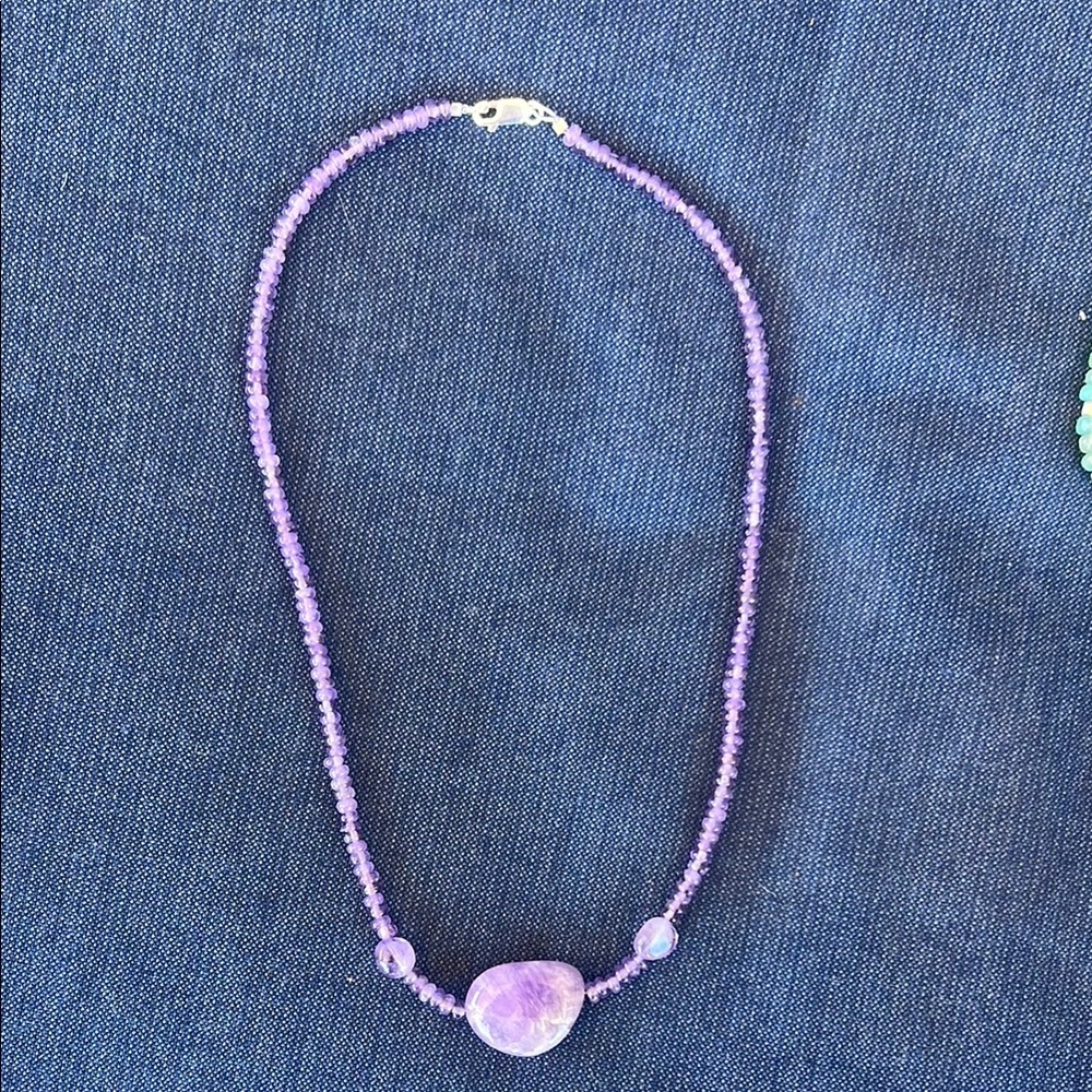 Elegant Anethyst Beaded Necklace